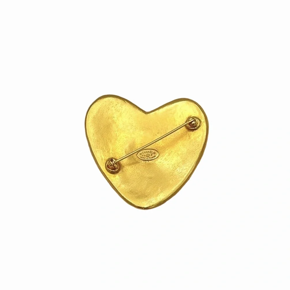 Chanel Heart Coco Mark CC Logo Brooch w/ Box - Picture 2 of 3